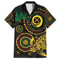 Vanuatu Personalized Aboriginal Arts Family Matching Off The Shoulder Long Sleeve Dress and Hawaiian Shirt Turtle and Iguana Special LT7 Dad's Shirt - Short Sleeve Colorful - Polynesian Pride