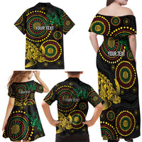 Vanuatu Personalized Aboriginal Arts Family Matching Off Shoulder Maxi Dress and Hawaiian Shirt Turtle and Iguana Special LT7 - Polynesian Pride