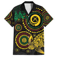 Vanuatu Personalized Aboriginal Arts Family Matching Off Shoulder Maxi Dress and Hawaiian Shirt Turtle and Iguana Special LT7 Dad's Shirt - Short Sleeve Colorful - Polynesian Pride