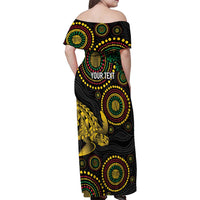 Vanuatu Personalized Aboriginal Arts Family Matching Off Shoulder Maxi Dress and Hawaiian Shirt Turtle and Iguana Special LT7 - Polynesian Pride