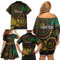 Vanuatu Personalized Aboriginal Arts Family Matching Off Shoulder Short Dress and Hawaiian Shirt Turtle and Iguana Special LT7 - Polynesian Pride