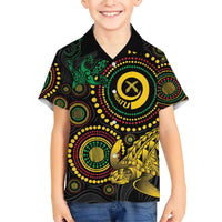 Vanuatu Personalized Aboriginal Arts Family Matching Short Sleeve Bodycon Dress and Hawaiian Shirt Turtle and Iguana Special LT7 Son's Shirt Colorful - Polynesian Pride