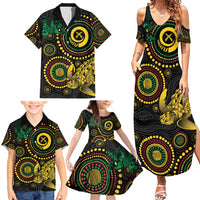 Vanuatu Personalized Aboriginal Arts Family Matching Summer Maxi Dress and Hawaiian Shirt Turtle and Iguana Special LT7 - Polynesian Pride