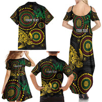 Vanuatu Personalized Aboriginal Arts Family Matching Summer Maxi Dress and Hawaiian Shirt Turtle and Iguana Special LT7 - Polynesian Pride