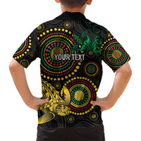 Vanuatu Personalized Aboriginal Arts Family Matching Tank Maxi Dress and Hawaiian Shirt Turtle and Iguana Special LT7 - Polynesian Pride