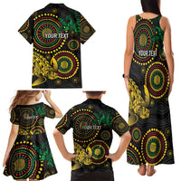 Vanuatu Personalized Aboriginal Arts Family Matching Tank Maxi Dress and Hawaiian Shirt Turtle and Iguana Special LT7 - Polynesian Pride