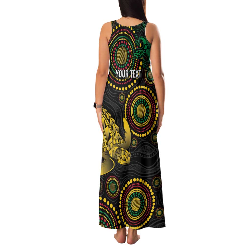 Vanuatu Personalized Aboriginal Arts Family Matching Tank Maxi Dress and Hawaiian Shirt Turtle and Iguana Special LT7 - Polynesian Pride