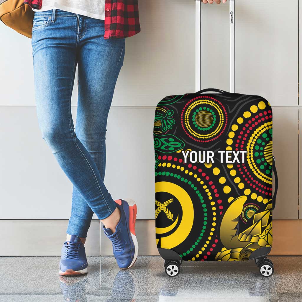 Vanuatu Personalized Aboriginal Arts Luggage Cover Turtle and Iguana Special - Polynesian Pride