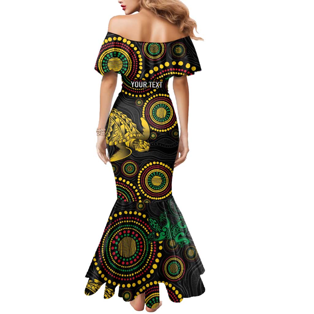 Vanuatu Personalized Aboriginal Arts Mermaid Dress Turtle and Iguana Special LT7 - Polynesian Pride