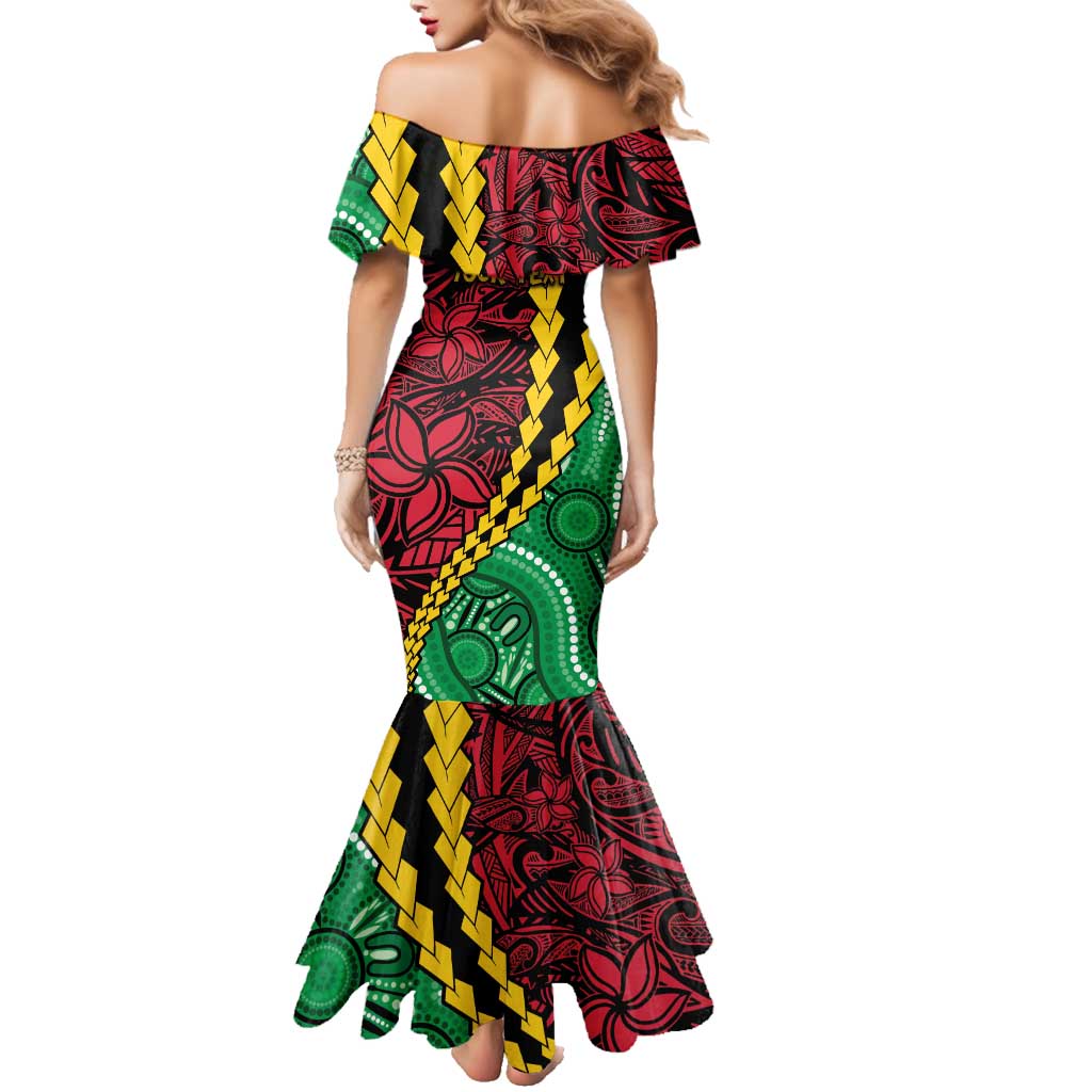 Vanuatu Personalized Tribal Family Matching Mermaid Dress and Hawaiian Shirt Aboriginal Inspired Mix Style LT7 - Polynesian Pride
