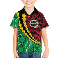 Vanuatu Personalized Tribal Family Matching Off Shoulder Maxi Dress and Hawaiian Shirt Aboriginal Inspired Mix Style LT7 Son's Shirt Colorful - Polynesian Pride