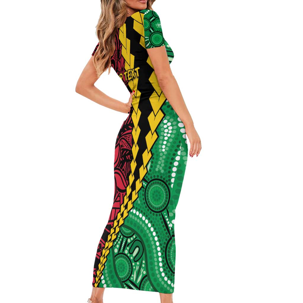 Vanuatu Personalized Tribal Family Matching Short Sleeve Bodycon Dress and Hawaiian Shirt Aboriginal Inspired Mix Style LT7 - Polynesian Pride