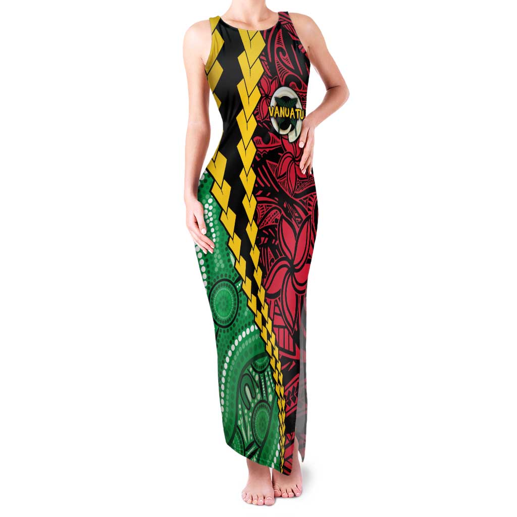 Vanuatu Personalized Tribal Family Matching Tank Maxi Dress and Hawaiian Shirt Aboriginal Inspired Mix Style LT7 Mom's Dress Colorful - Polynesian Pride
