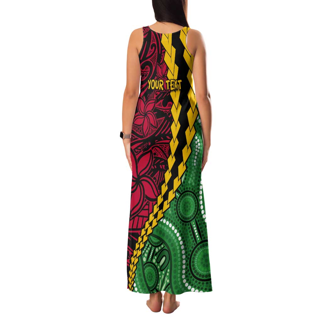 Vanuatu Personalized Tribal Tank Maxi Dress Aboriginal Inspired Mix Style LT7 - Polynesian Pride