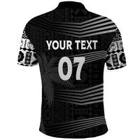 Personalised Fiji Rugby Polo Shirt Kaiviti WC 2023 Jersey Replica - Black LT7 - Polynesian Pride