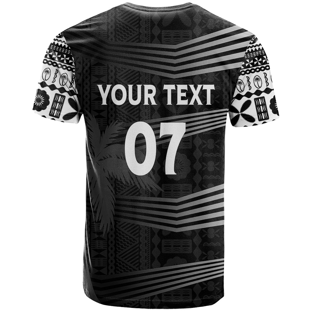 Personalised Fiji Rugby T Shirt Kaiviti WC 2023 Jersey Replica - Black LT7 - Polynesian Pride