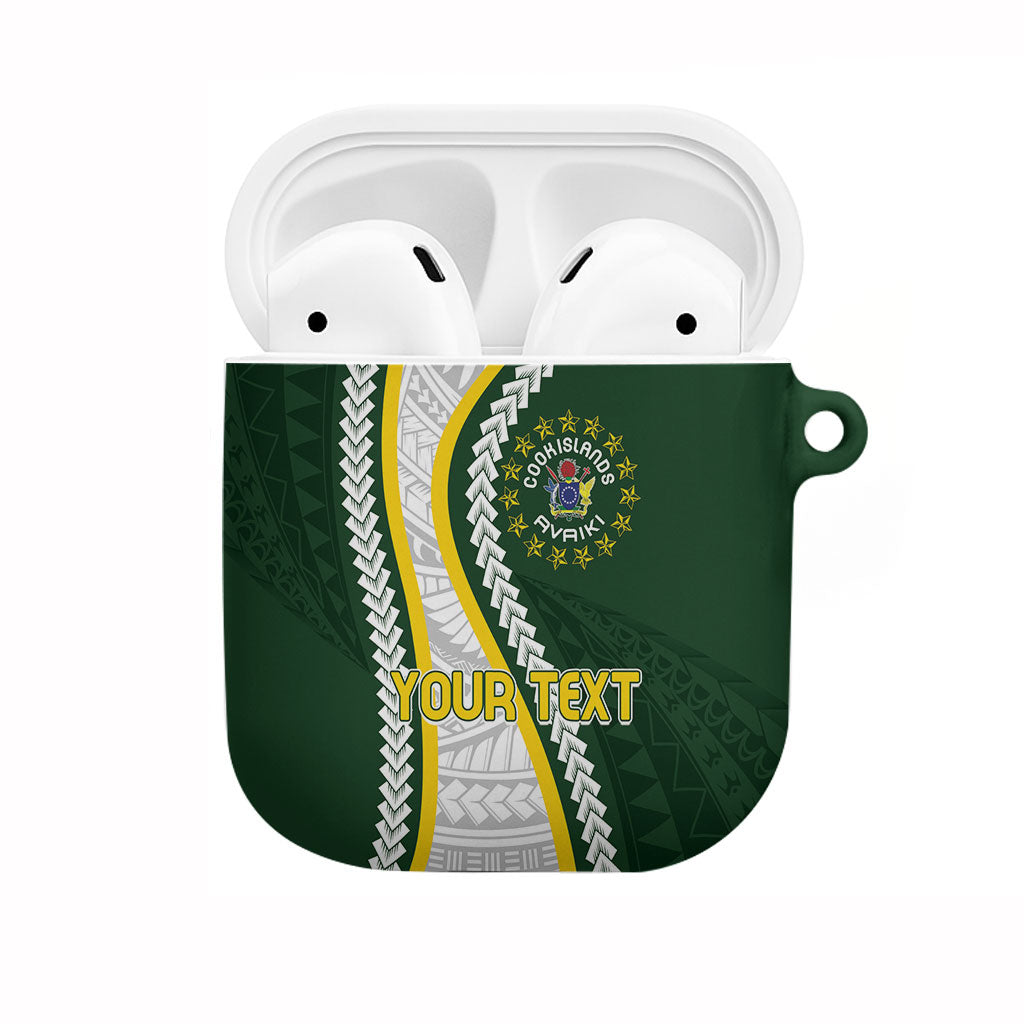 Cook Islands Rugby Personalized Avaiki AirPods Case GO Kuki LT7 Green - Polynesian Pride