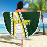 Cook Islands Rugby Personalized Avaiki Beach Blanket GO Kuki LT7 - Polynesian Pride
