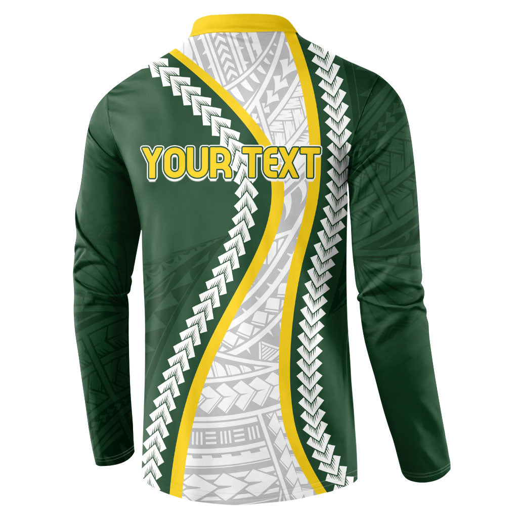 Cook Islands Rugby Personalized Avaiki Button Sweatshirt GO Kuki LT7 - Polynesian Pride
