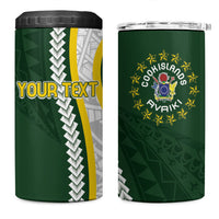 Cook Islands Rugby Personalized Avaiki 4 in 1 Can Cooler Tumbler GO Kuki LT7 One Size: 16 oz Green - Polynesian Pride