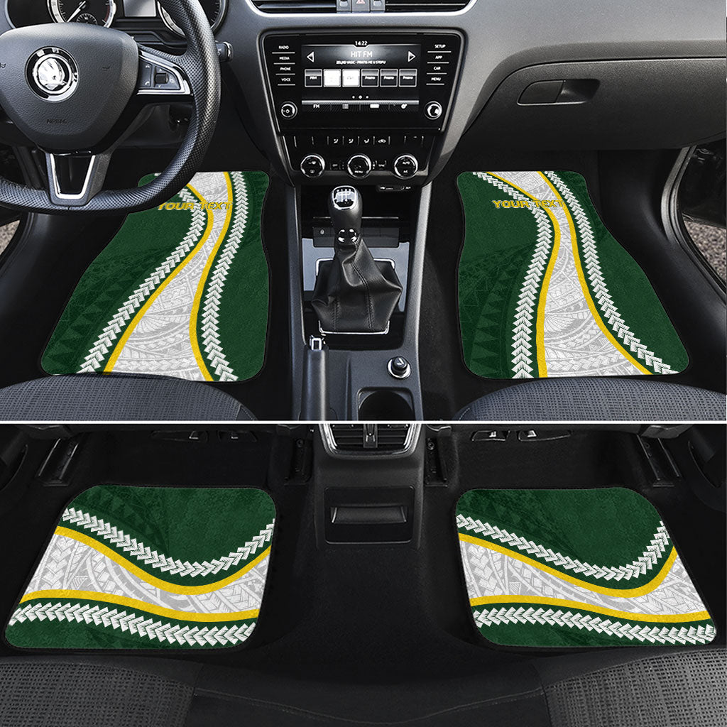 Cook Islands Rugby Personalized Avaiki Car Mats GO Kuki LT7 Set 4pcs Green - Polynesian Pride