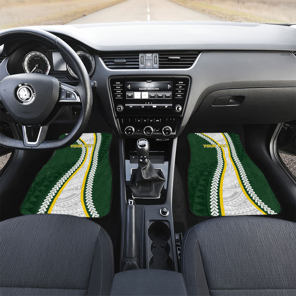Cook Islands Rugby Personalized Avaiki Car Mats GO Kuki LT7 Set 2pcs - Front Green - Polynesian Pride