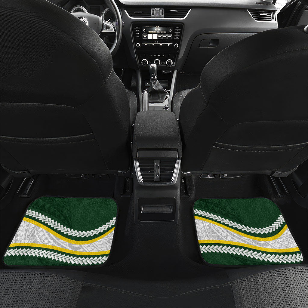 Cook Islands Rugby Personalized Avaiki Car Mats GO Kuki LT7 Set 2pcs - Back Green - Polynesian Pride