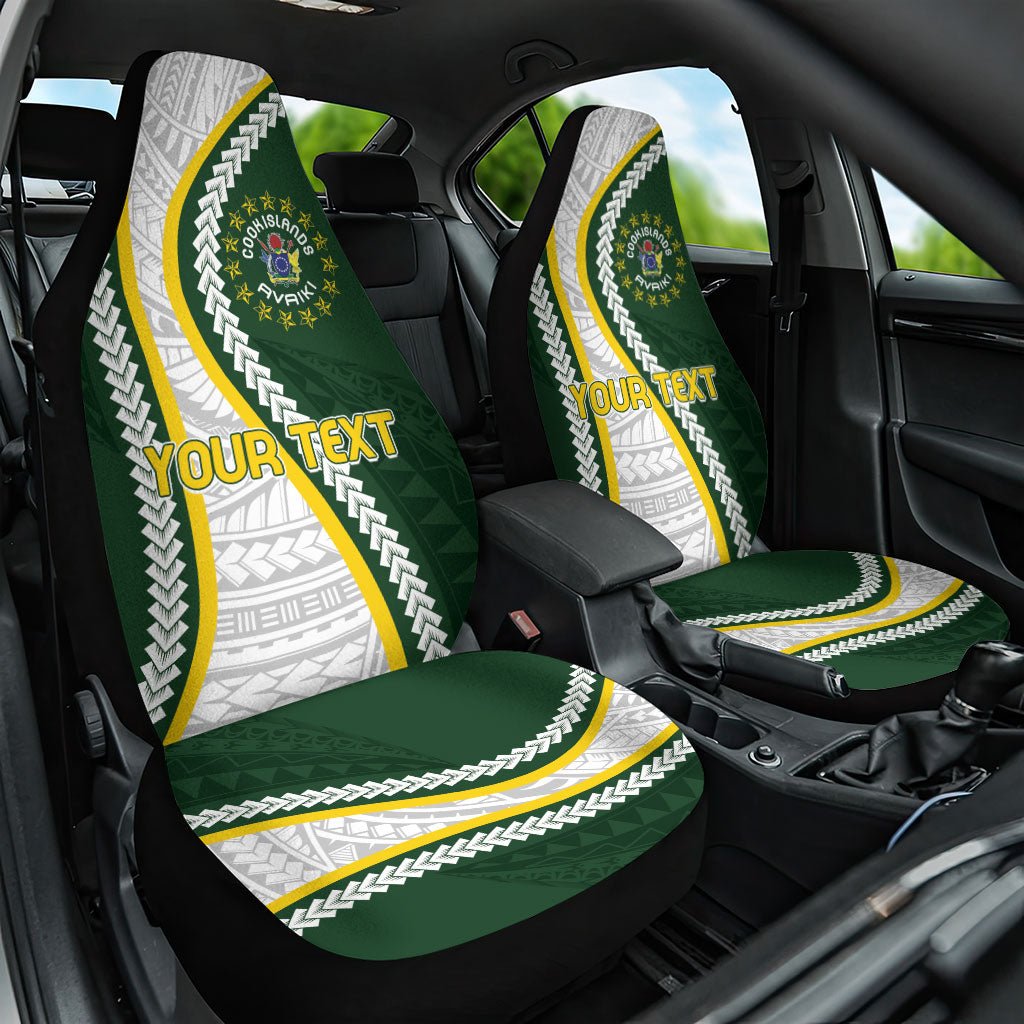 Cook Islands Rugby Personalized Avaiki Car Seat Cover GO Kuki LT7 One Size Green - Polynesian Pride