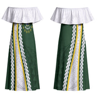 Cook Islands Rugby Personalized Avaiki Couples Matching Off Shoulder Maxi Dress and Long Sleeve Button Shirt GO Kuki LT7 - Polynesian Pride