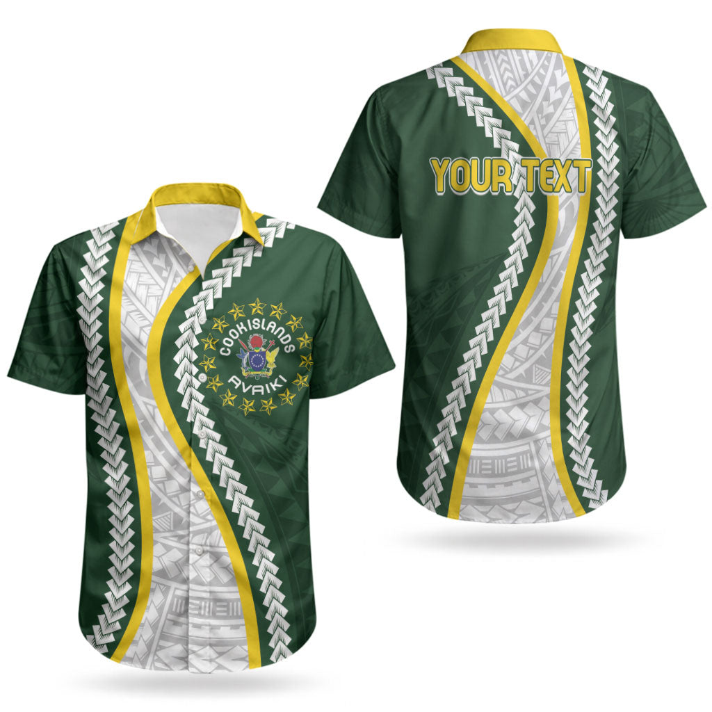 Cook Islands Rugby Personalized Avaiki Couples Matching Off Shoulder Short Dress and Hawaiian Shirt GO Kuki LT7 - Polynesian Pride