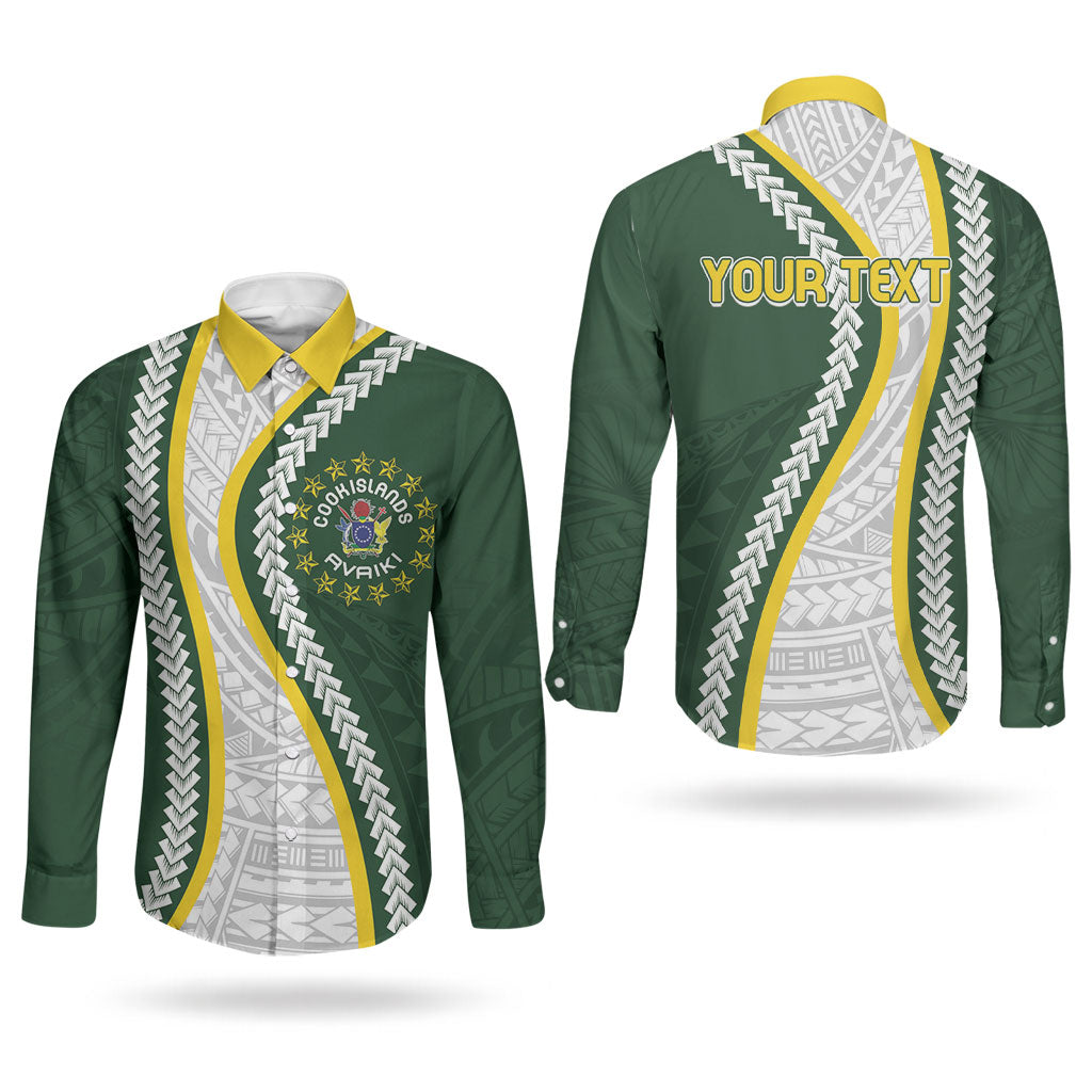 Cook Islands Rugby Personalized Avaiki Couples Matching Puletasi and Long Sleeve Button Shirt GO Kuki LT7 - Polynesian Pride