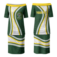 Cook Islands Rugby Personalized Avaiki Couples Matching Puletasi and Long Sleeve Button Shirt GO Kuki LT7 - Polynesian Pride
