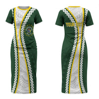 Cook Islands Rugby Personalized Avaiki Couples Matching Short Sleeve Bodycon Dress and Long Sleeve Button Shirt GO Kuki LT7 - Polynesian Pride