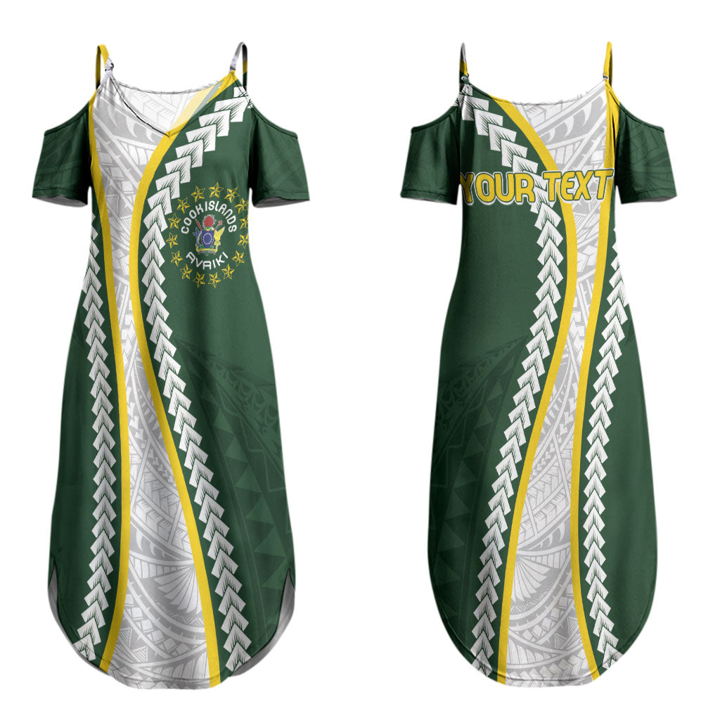 Cook Islands Rugby Personalized Avaiki Couples Matching Summer Maxi Dress and Long Sleeve Button Shirt GO Kuki LT7 - Polynesian Pride