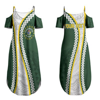Cook Islands Rugby Personalized Avaiki Couples Matching Summer Maxi Dress and Long Sleeve Button Shirt GO Kuki LT7 - Polynesian Pride