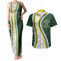 Cook Islands Rugby Personalized Avaiki Couples Matching Tank Maxi Dress and Hawaiian Shirt GO Kuki LT7 Green - Polynesian Pride