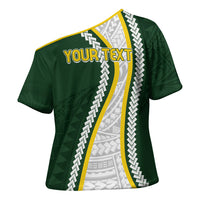 Cook Islands Rugby Personalized Avaiki Cross Shoulder Shirt GO Kuki LT7 - Polynesian Pride