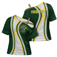 Cook Islands Rugby Personalized Avaiki Cross Shoulder Shirt GO Kuki LT7 - Polynesian Pride