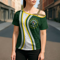 Cook Islands Rugby Personalized Avaiki Cross Shoulder Shirt GO Kuki LT7 - Polynesian Pride
