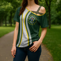 Cook Islands Rugby Personalized Avaiki Cross Shoulder Shirt GO Kuki LT7 - Polynesian Pride