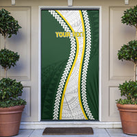 Cook Islands Rugby Personalized Avaiki Door Cover GO Kuki LT7 Green - Polynesian Pride