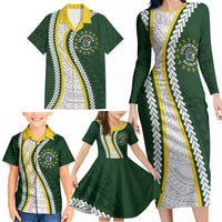 Cook Islands Rugby Personalized Avaiki Family Matching Long Sleeve Bodycon Dress and Hawaiian Shirt GO Kuki LT7 - Polynesian Pride