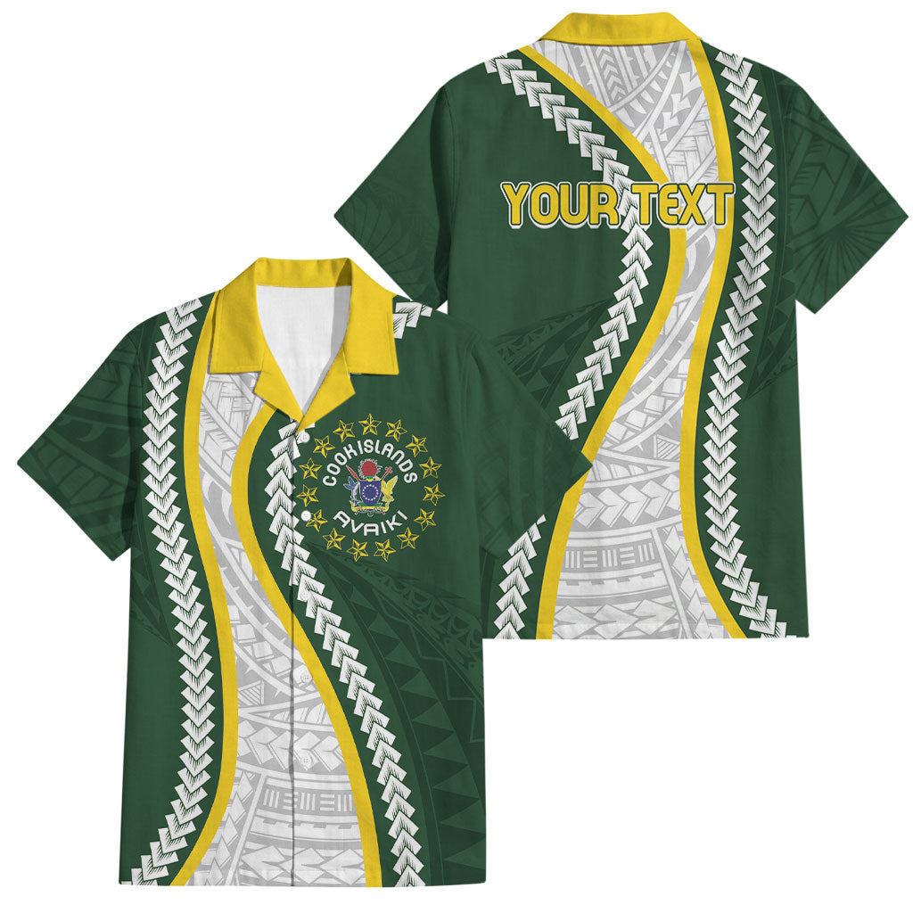 Cook Islands Rugby Personalized Avaiki Family Matching Long Sleeve Bodycon Dress and Hawaiian Shirt GO Kuki LT7 Dad's Shirt - Short Sleeve Green - Polynesian Pride