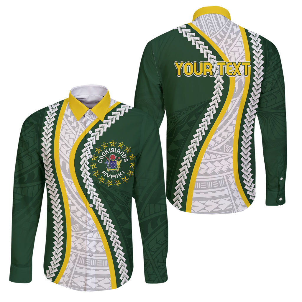 Cook Islands Rugby Personalized Avaiki Family Matching Short Sleeve Bodycon Dress and Hawaiian Shirt GO Kuki LT7 Dad's Shirt - Long Sleeve Green - Polynesian Pride