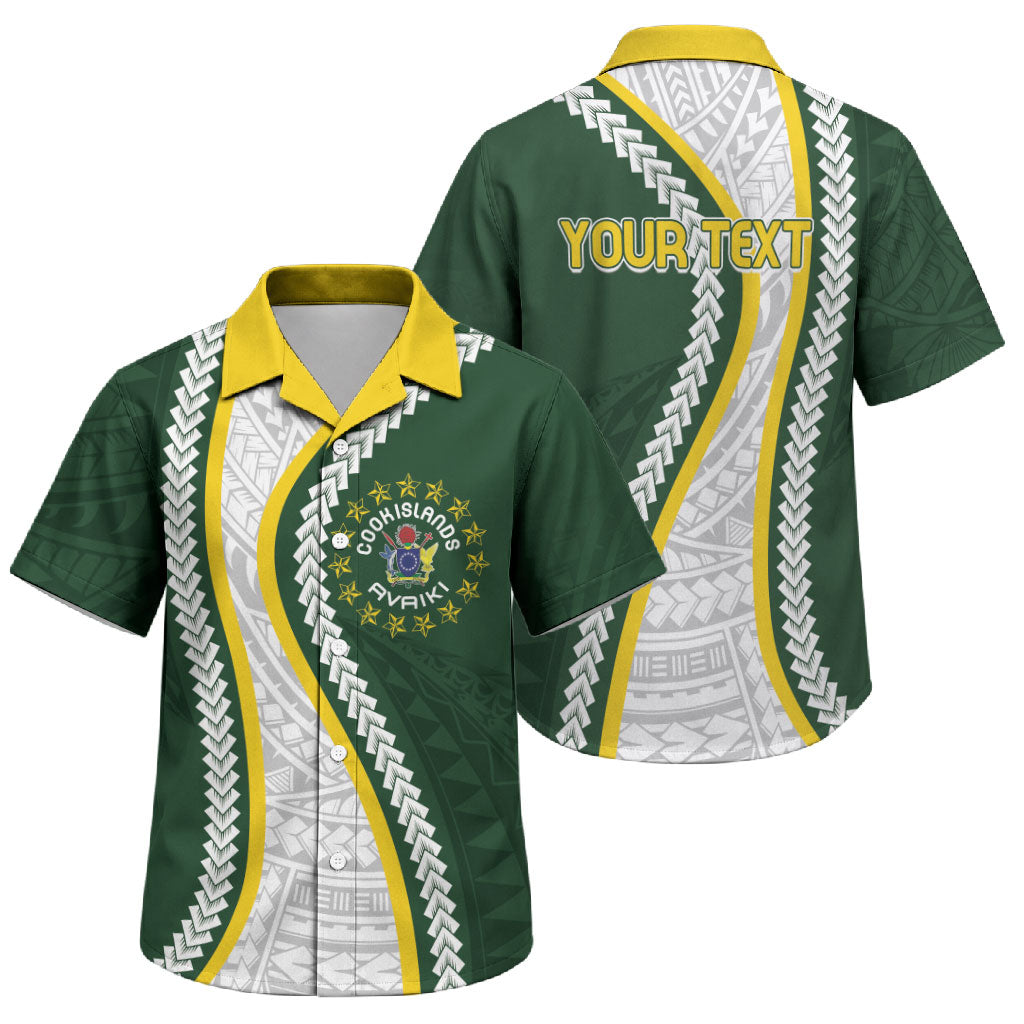 Cook Islands Rugby Personalized Avaiki Family Matching Short Sleeve Bodycon Dress and Hawaiian Shirt GO Kuki LT7 Son's Shirt Green - Polynesian Pride