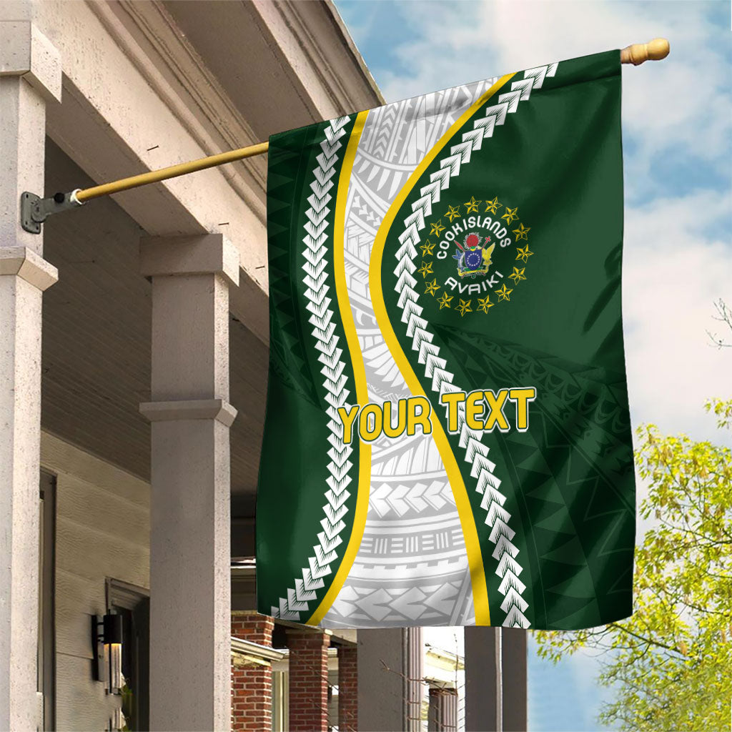 Cook Islands Rugby Personalized Avaiki Garden Flag GO Kuki LT7 House Flag Green - Polynesian Pride