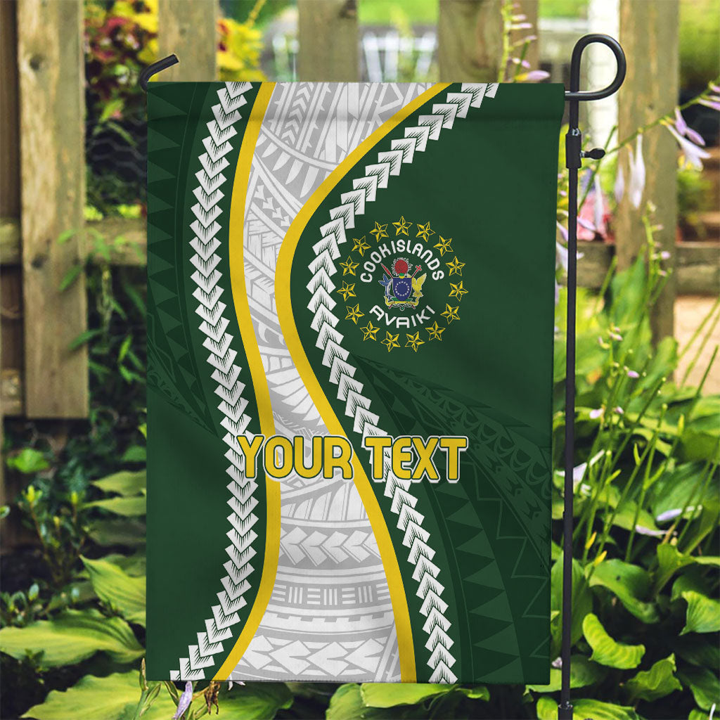 Cook Islands Rugby Personalized Avaiki Garden Flag GO Kuki LT7 Garden Flag Green - Polynesian Pride