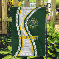 Cook Islands Rugby Personalized Avaiki Garden Flag GO Kuki LT7 Garden Flag Green - Polynesian Pride