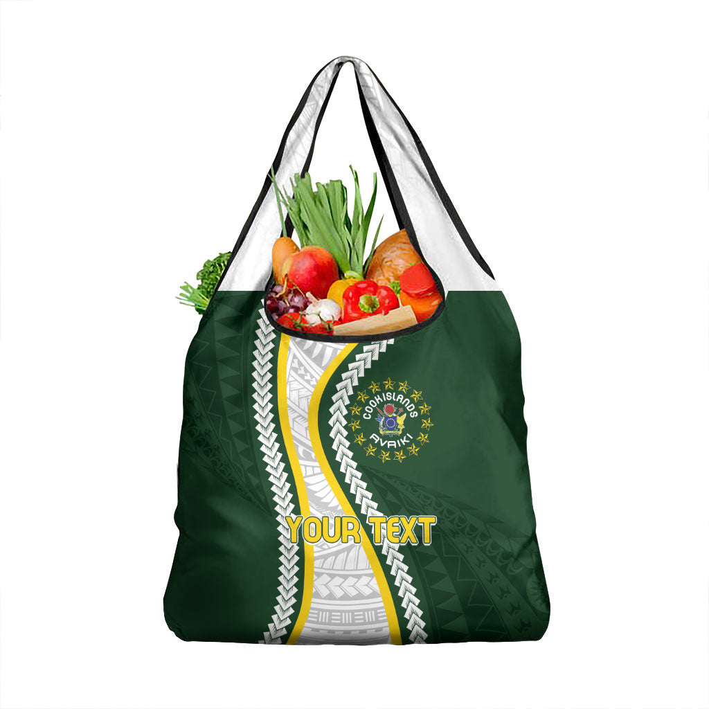 Cook Islands Rugby Personalized Avaiki Grocery Bag GO Kuki LT7 1-pack One Size Green - Polynesian Pride