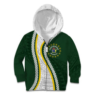 Cook Islands Rugby Personalized Avaiki Kid Hoodie GO Kuki LT7 Zip Hoodie Green - Polynesian Pride